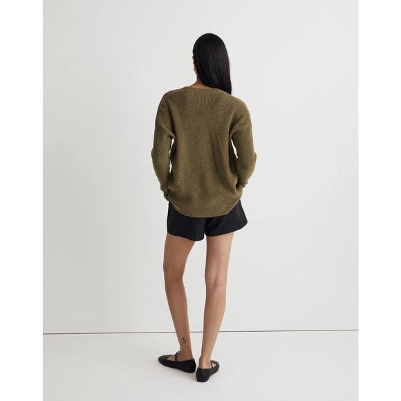 Madewell V Neck Button Front Long Cardigan Sweater Classic Olive - S - Picture 4 of 5
